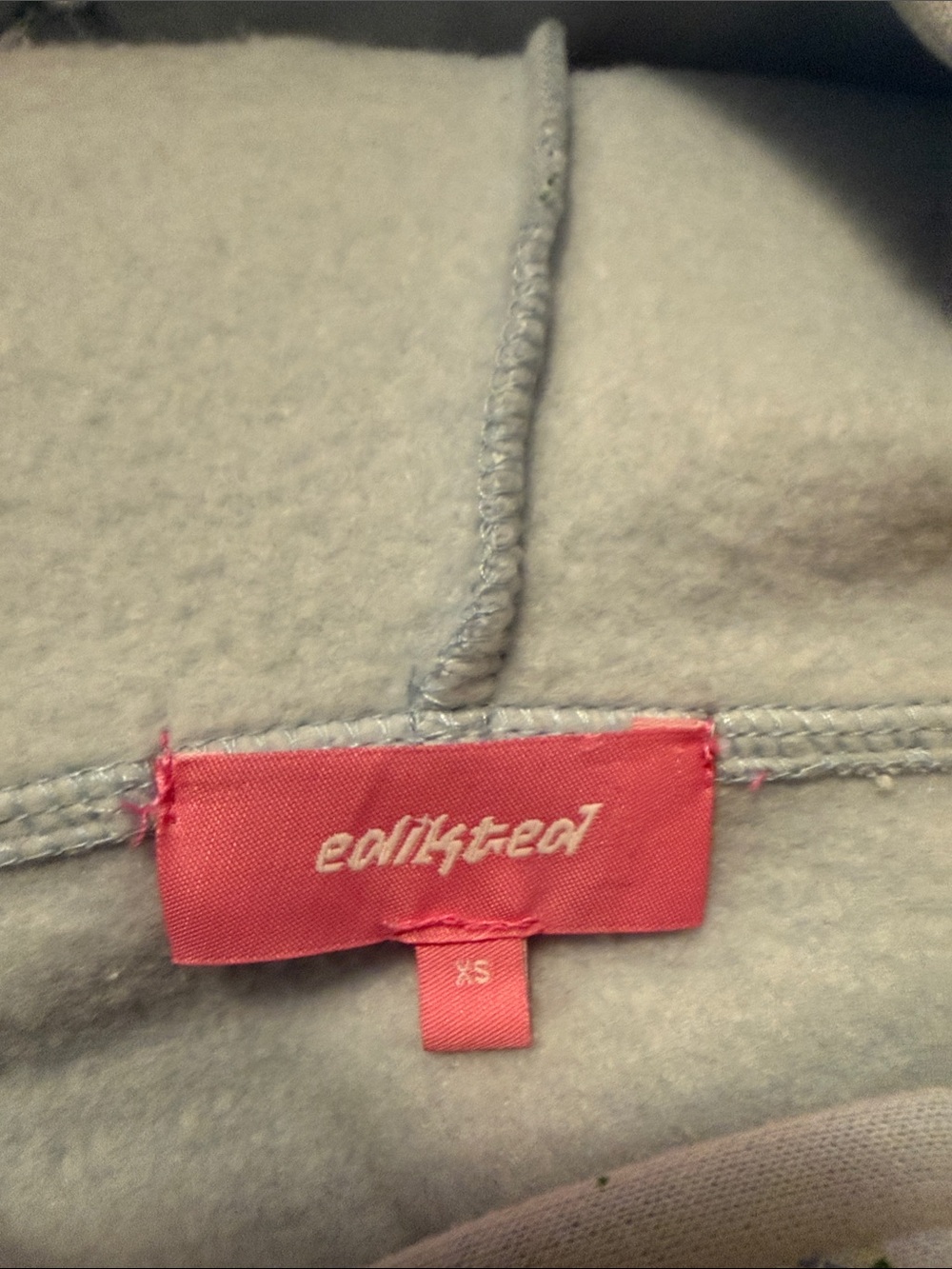 Edikted Pale Blue Hoodie with Tiny Floral Print - Picture 2 of 3